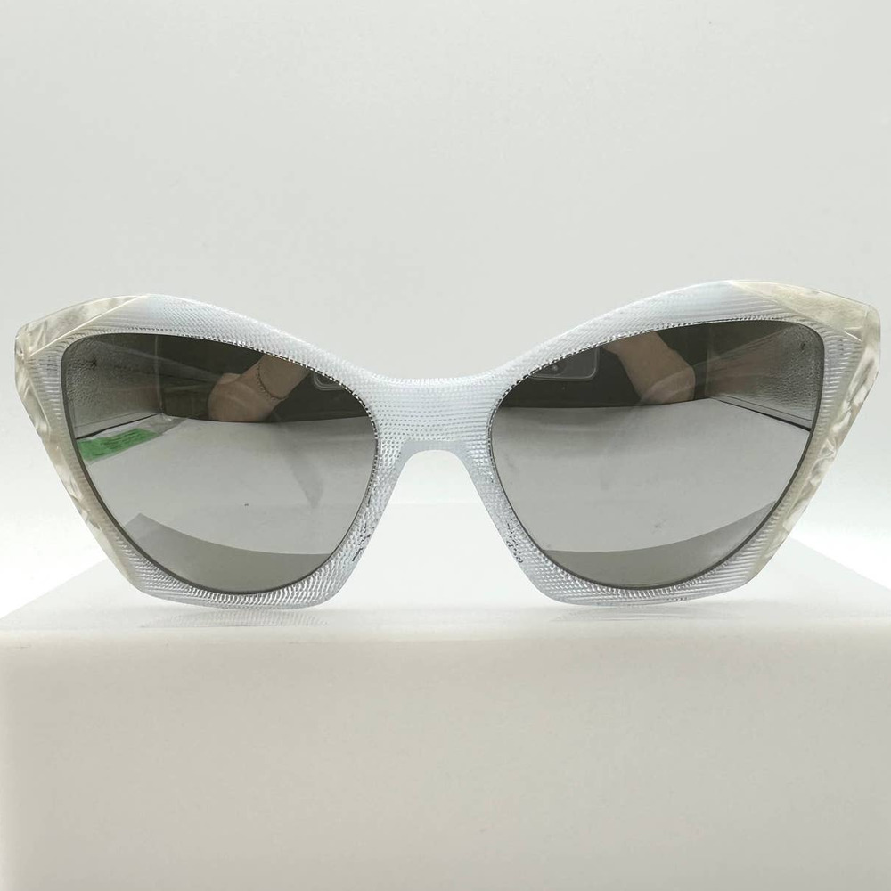 Rare Alain Mikli Ambrette A05056 003/Z6 Pointille White Blanc Mirror Sunglasses